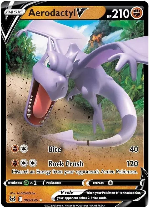 Pokemon TCG Aerodactyl V 092/196 Lost Origin