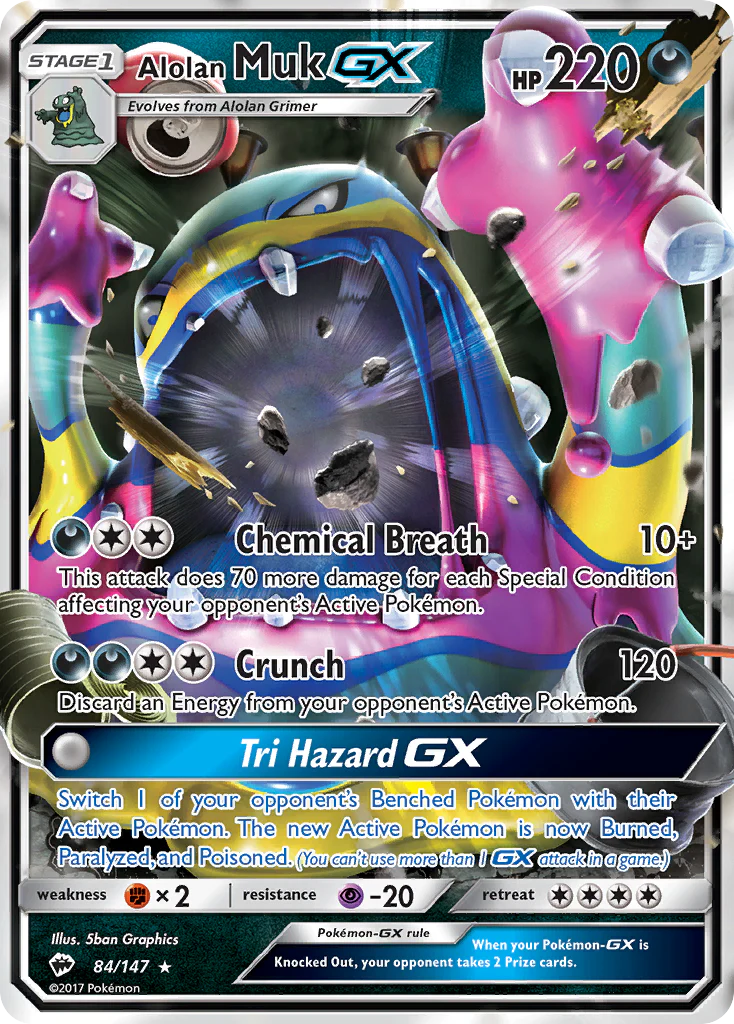 Pokemon TCG Alolan Muk GX 84/147 Burning Shadows