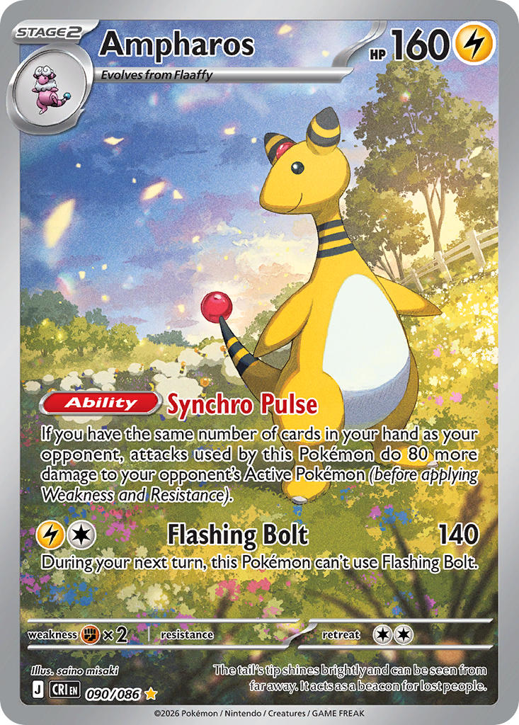 Pokemon TCG Ampharos 090/086 Chaos Rising