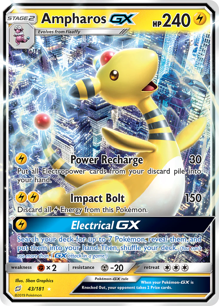 Pokemon TCG Ampharos GX 43/181 Team Up