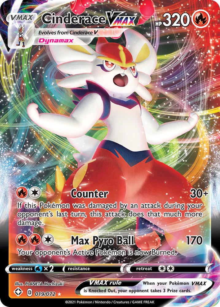 Pokemon TCG Cinderace VMAX 019/072 Shining Fates