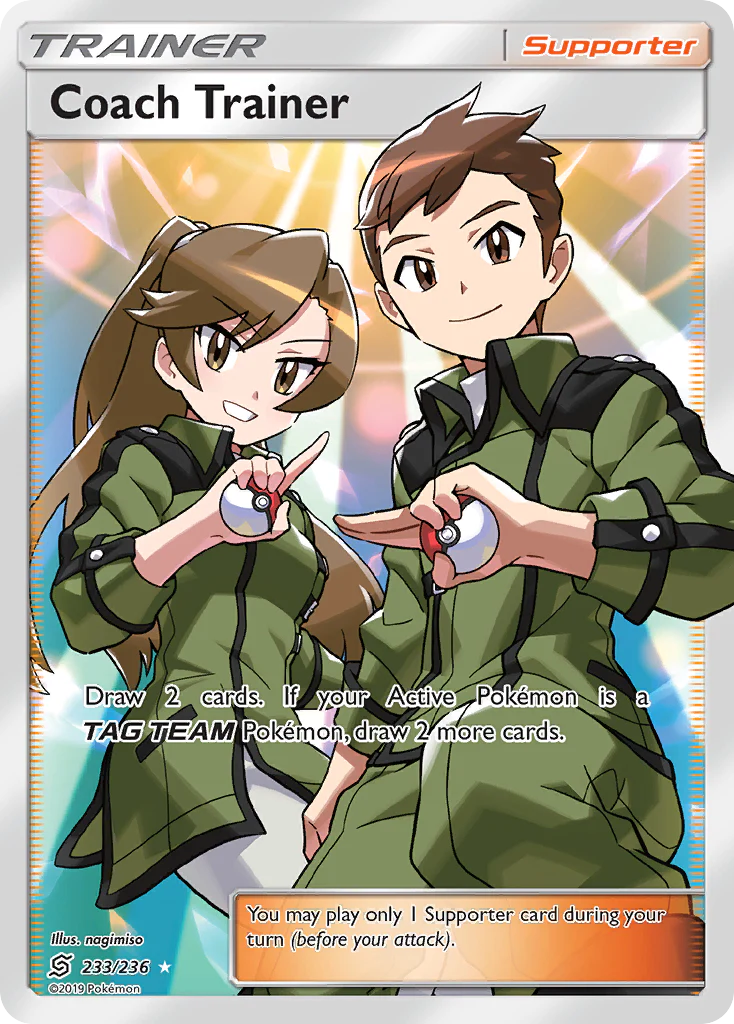Pokemon TCG Coach Trainer Full Art Trainer 233/236 Unified Minds