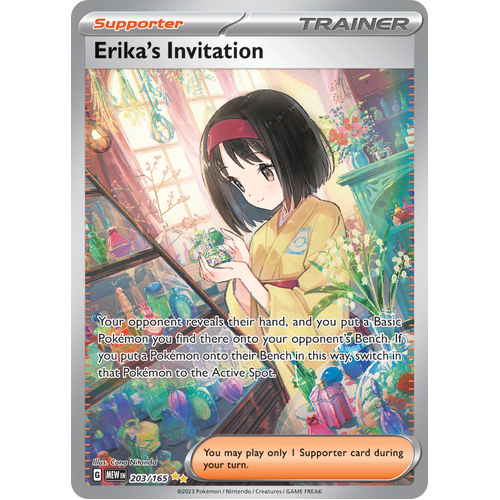 Pokemon TCG Erika's Invitation Full Art Trainer 203/165 Pokemon 151