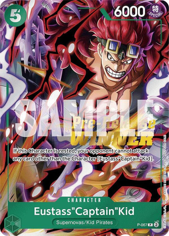 One Piece Card Game Eustass"Captain"Kid P-067 Pre-Release Winner Promo