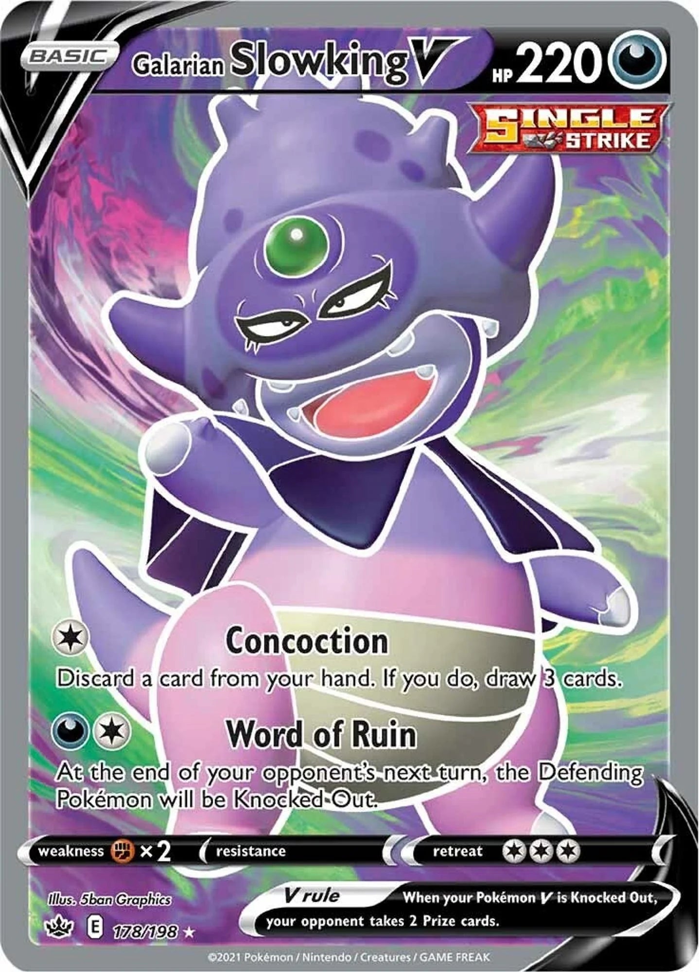 Pokemon TCG Galarian Slowking V 178/198 Chilling Reign