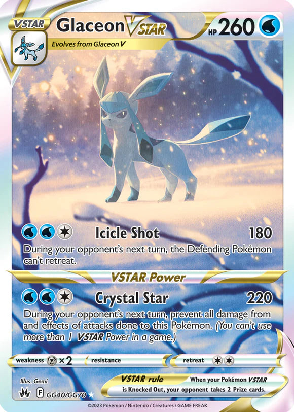Pokemon TCG Glaceon Vstar GG40/GG70 Crown Zenith