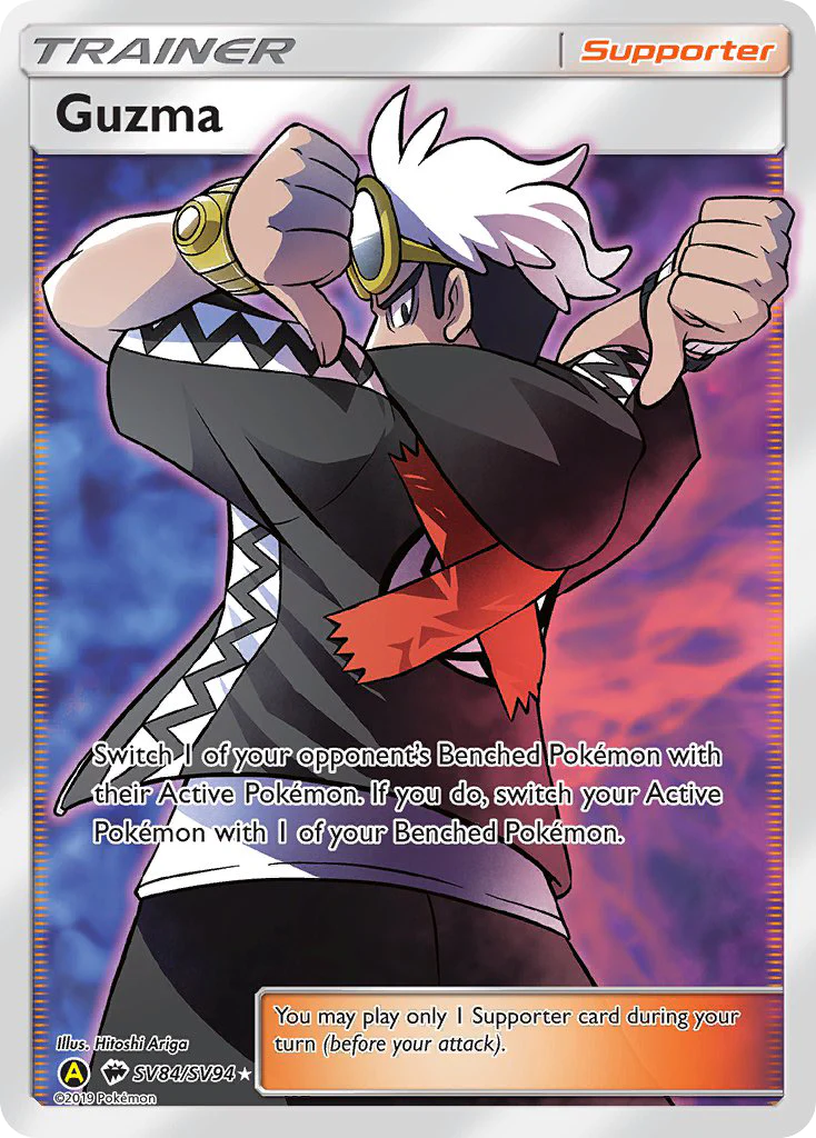 Pokemon TCG Guzma Full Art Trainer SV84/SV94 Hidden Fates