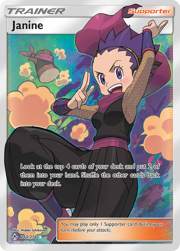 Pokemon TCG Janine Full Art Trainer 210/214 Unbroken Bonds