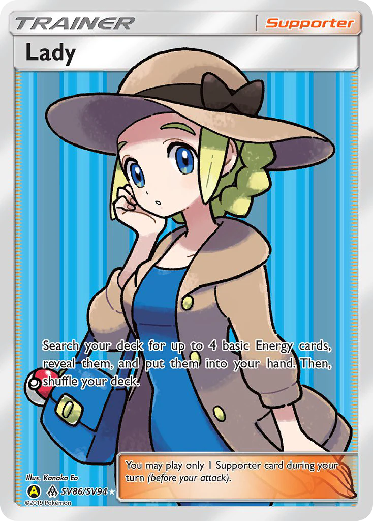 Pokemon TCG Lady Full Art Trainer SV86/SV94 Hidden Fates