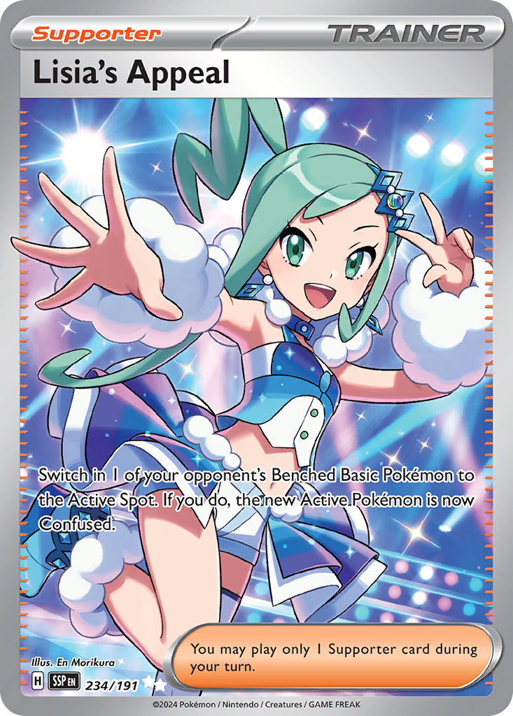 Pokemon TCG Lisia's Appeal Full Art Trainer 234/191 Surging Sparks