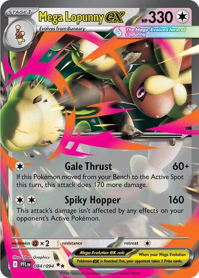 Pokemon TCG Mega Lopunny EX 084/094 Phantasmal Flame