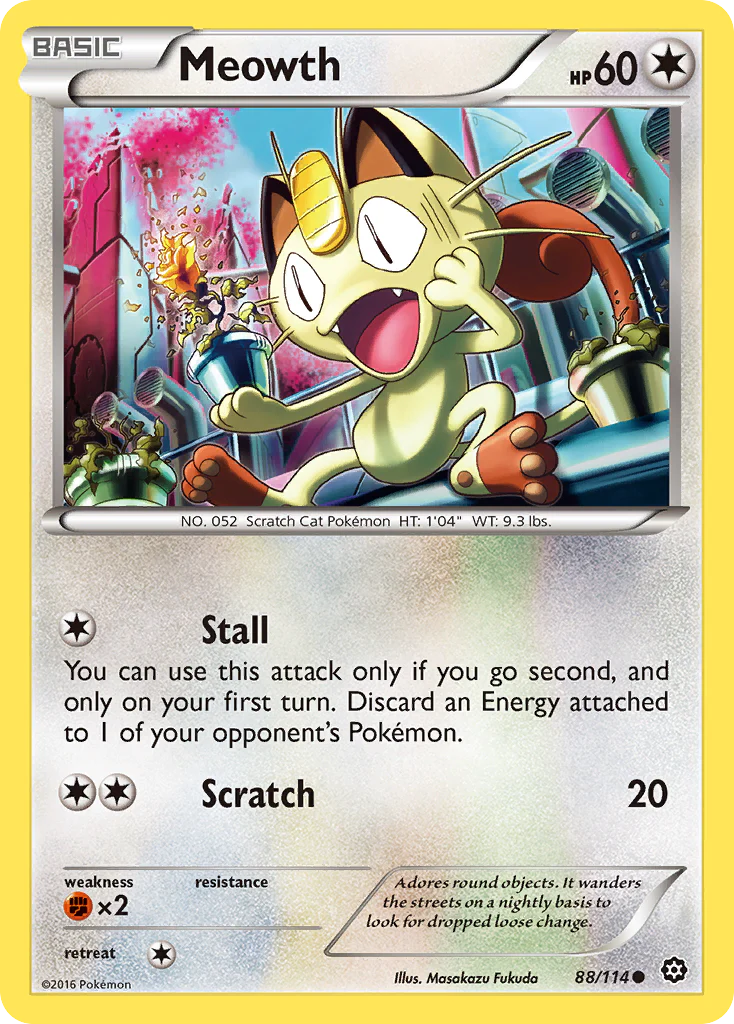 Pokemon TCG Meowth 88/114 Steam Siege