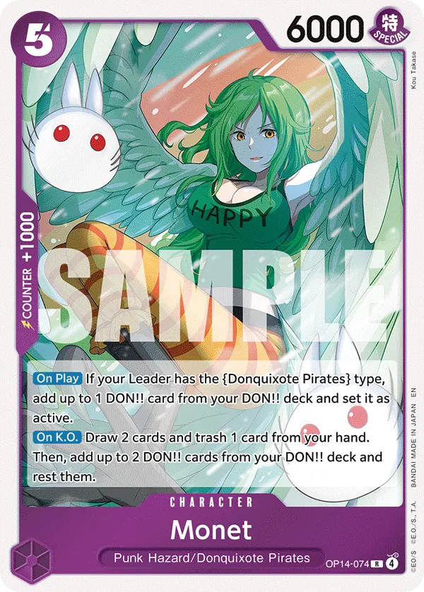 One Piece Card Game Monet OP14 The Azure Sea's Seven OP14-074