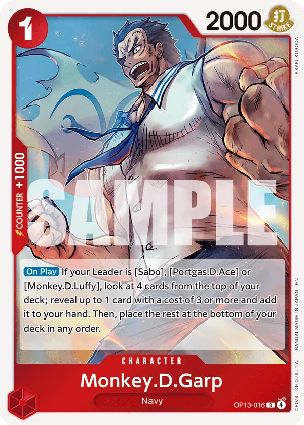 One Piece Card Game Monkey.D.Garp OP13 Carrying On His Will OP13-016