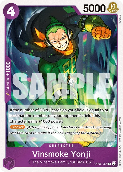 One Piece Card Game Vinsmoke Yonji OP06 Wings of the CaptainOP06-067