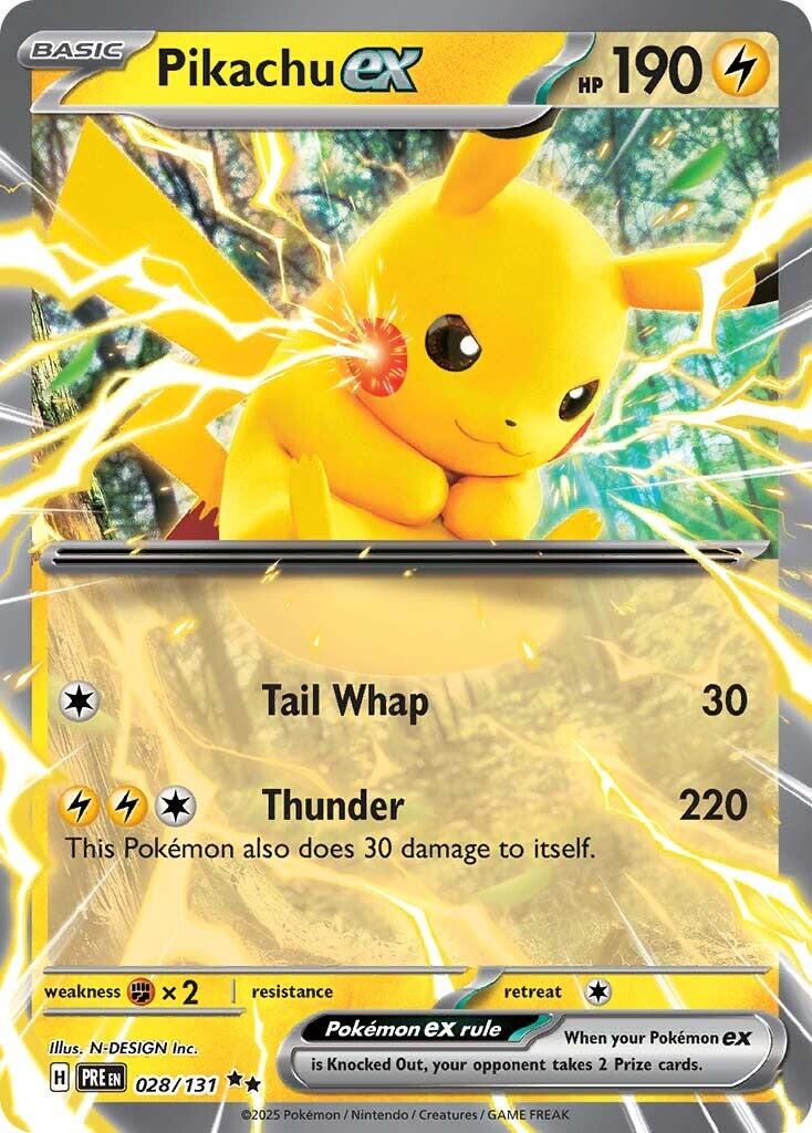 Pokemon TCG Pikachu EX 028/131 Prismatic Evolution