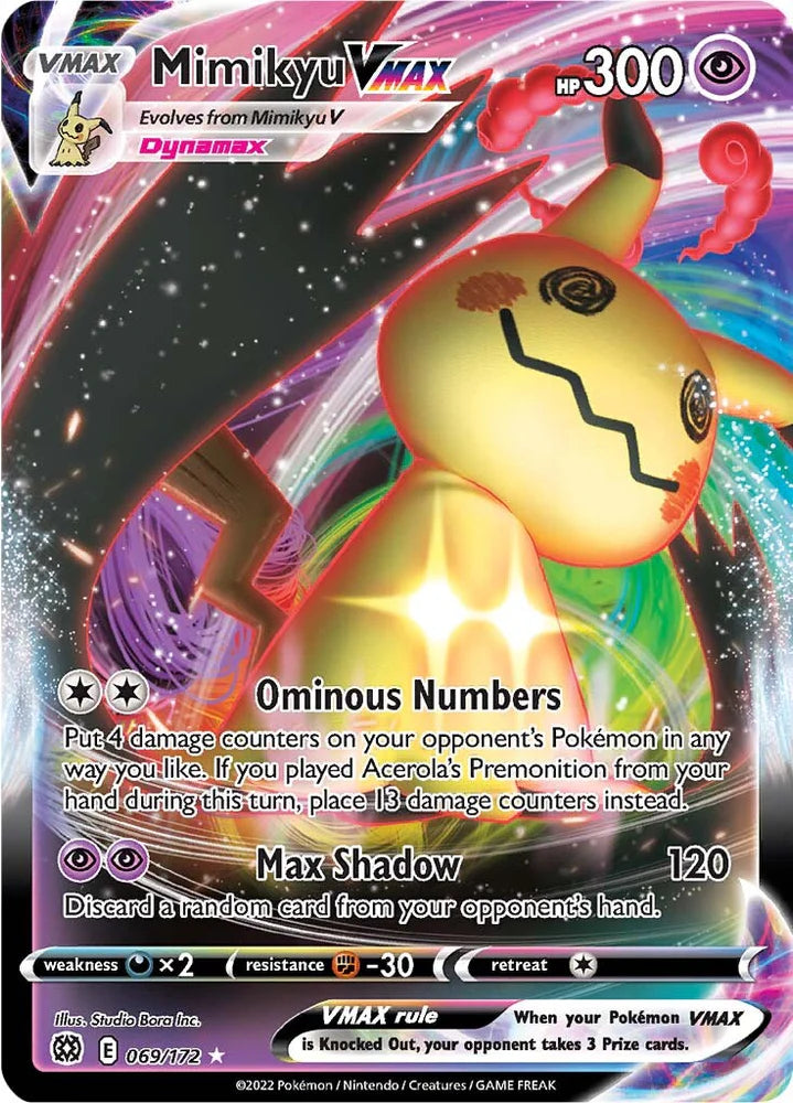 Pokemon TCG Mimikyu VMAX 069/172 Brilliant Stars