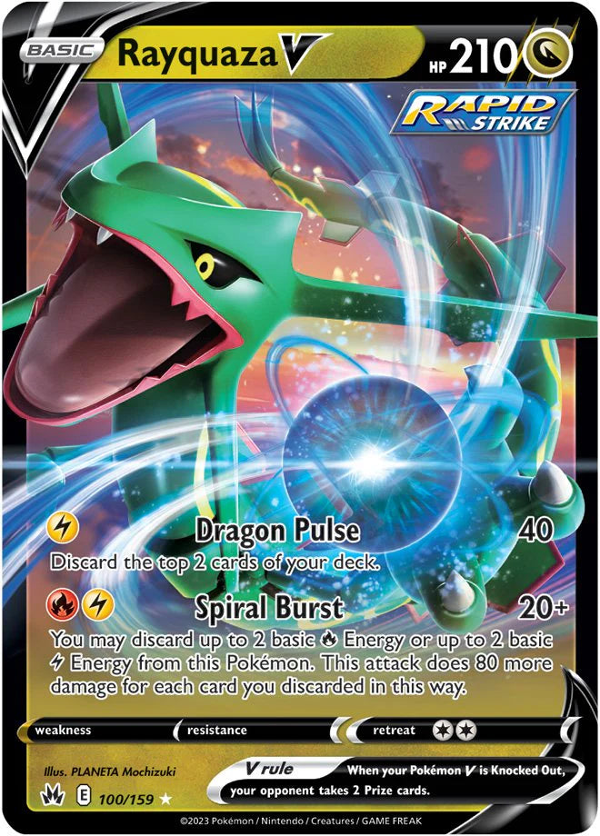 Pokemon TCG Rayquaza V 100/159 Crown Zenith