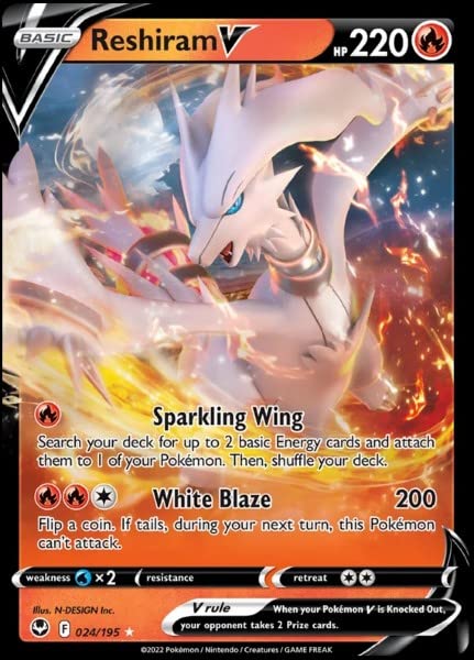 Pokemon TCG Reshiram V 024/195 Silver Tempest
