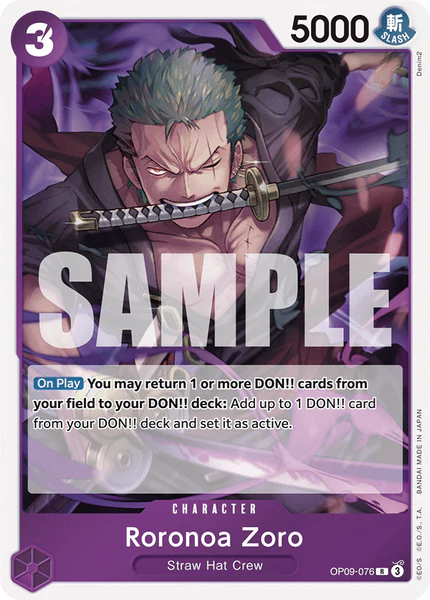 One Piece Card Game Roronoa Zoro OP09 Emperors of the New World OP09-076