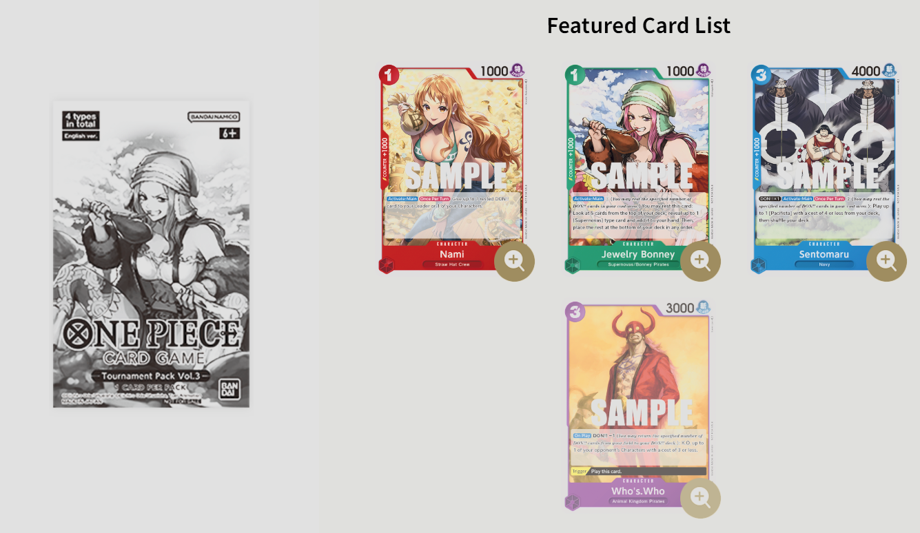 One Piece Card Game Tournament Pack Vol.3 2Sis Collectibles One Piece Card Game Tournament Pack Vol.3 2Sis Collectibles