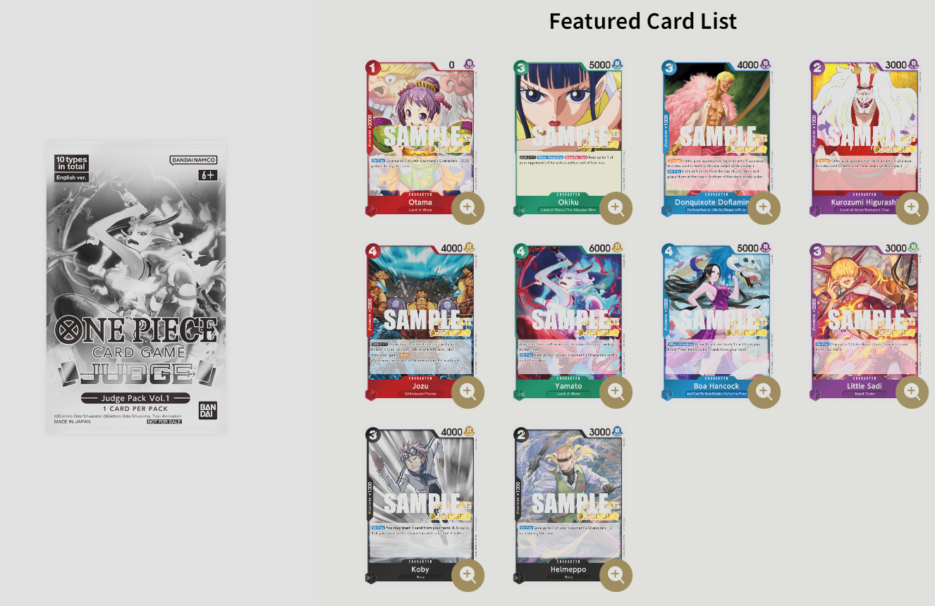 One Piece Card Game Judge Pack Vol.1 2Sis Collectibles One Piece Card Game Judge Pack Vol.1 2Sis Collectibles