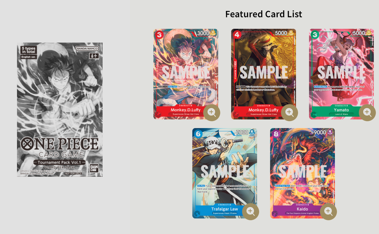 One Piece Card Game Tournament Pack Vol.1 2Sis Collectibles One Piece Card Game Tournament Pack Vol.1 2Sis Collectibles
