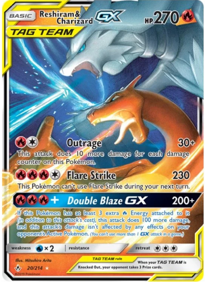 Pokemon TCG Reshiram & Charizard GX 20/214 Unbroken Bonds