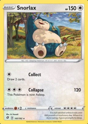 Pokemon TCG Snorlax 141/192 Rebel Clash