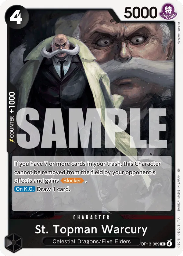 One Piece Card Game St. Topman Warcury OP13 Carrying On His Will OP13-089