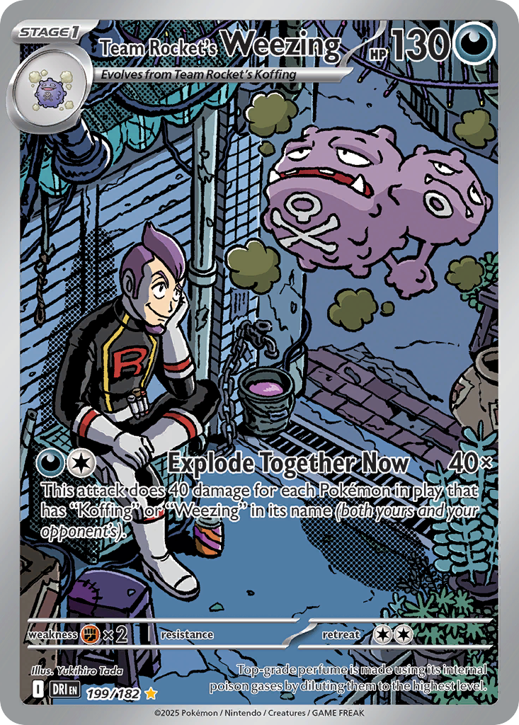 Pokemon TCG Team Rocket's Weezing 199/182 Destined Rivals