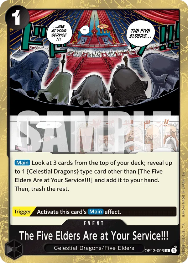 One Piece Card Game The Five Elders Are at Your Service!!! OP13 Carrying On His Will OP13-096