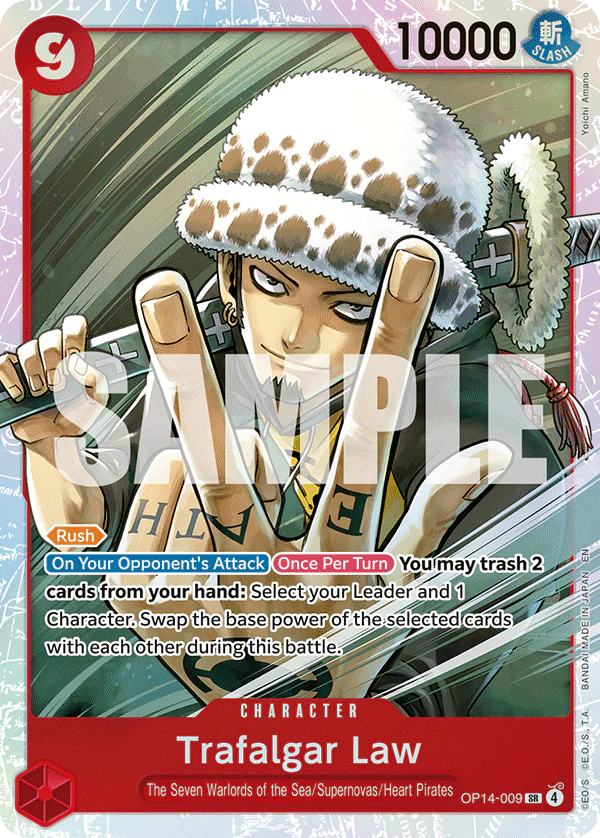 One Piece Card Game Trafalgar Law OP14 The Azure Sea's Seven OP14-009