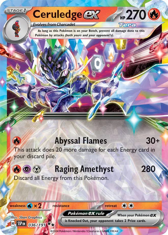 Pokemon TCG Ceruledge EX036/191 Surging Sparks