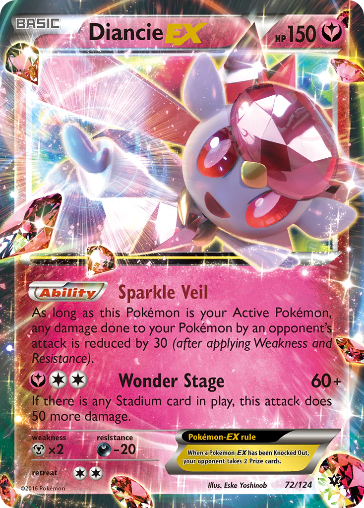 Pokemon TCG Diancie EX 72/124 Fates Collide
