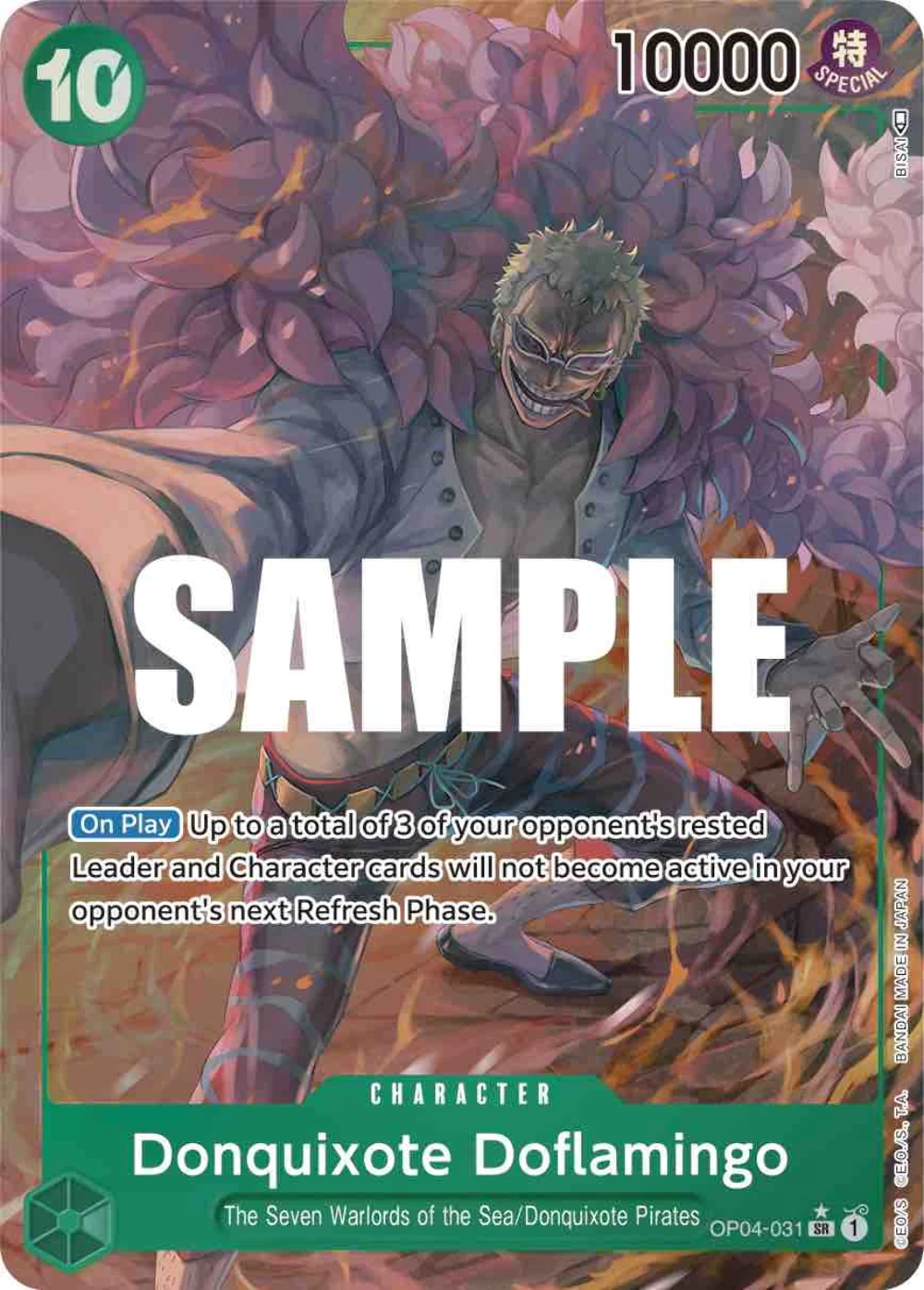 One Piece Card Game Donquixote Doflamingo Alternate Art OP04 Kingdoms 2Sis Collectibles One Piece Card Game Donquixote Doflamingo Alternate Art OP04 Kingdoms 2Sis Collectibles