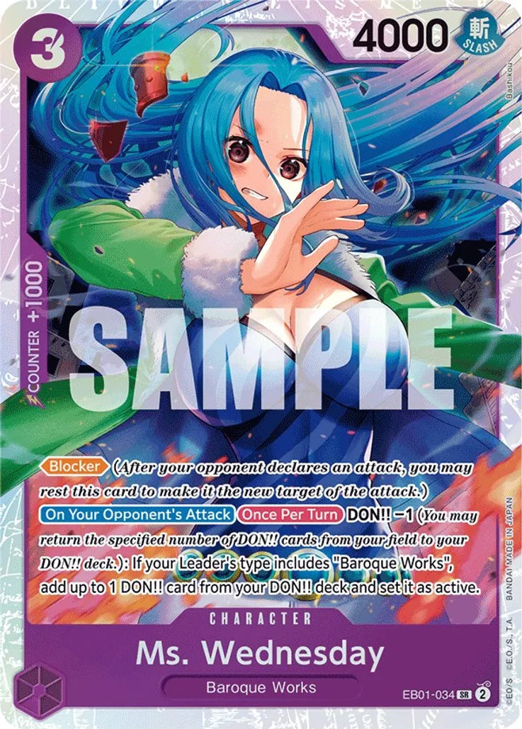 One Piece Card Game Ms. Wednesday EB01 Memorial Collection EB01-034