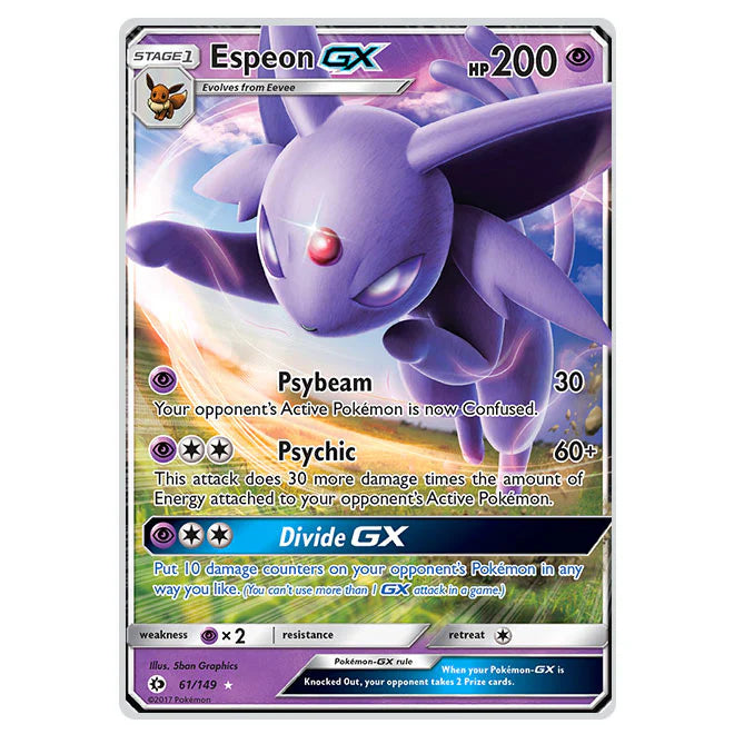 pokemon espeon gx card Pokemon TCG Espeon GX 61/149 Sun & Moon – 2Sis Collectibles