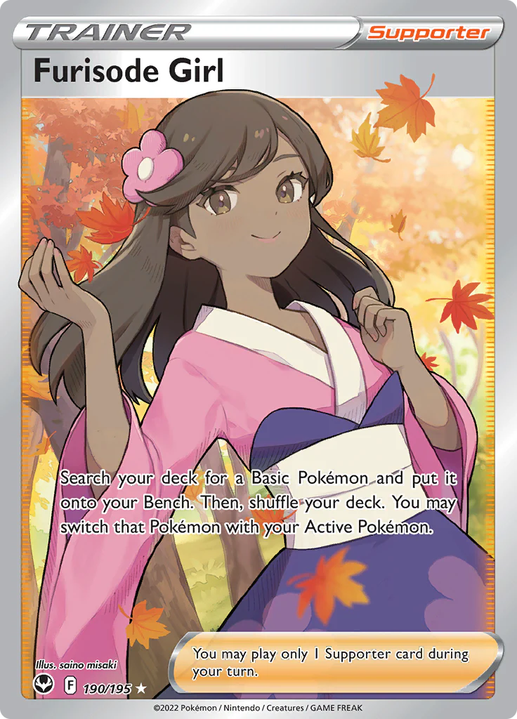 Pokemon TCG Furisode Girl Full Art Trainer 190/195 Silver Tempest