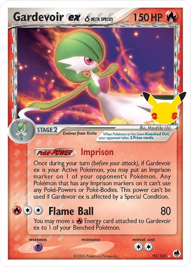 Pokemon TCG Gardevoir EX 93/101 25th Anniversary Celebration