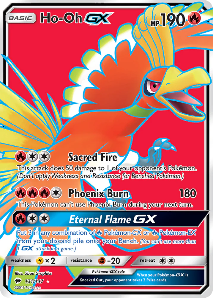 Pokemon TCG Ho-oh GX Burning Shadows 131/147