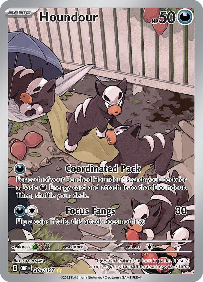 Pokemon TCG Houndour 204/197 Obsidian Flames