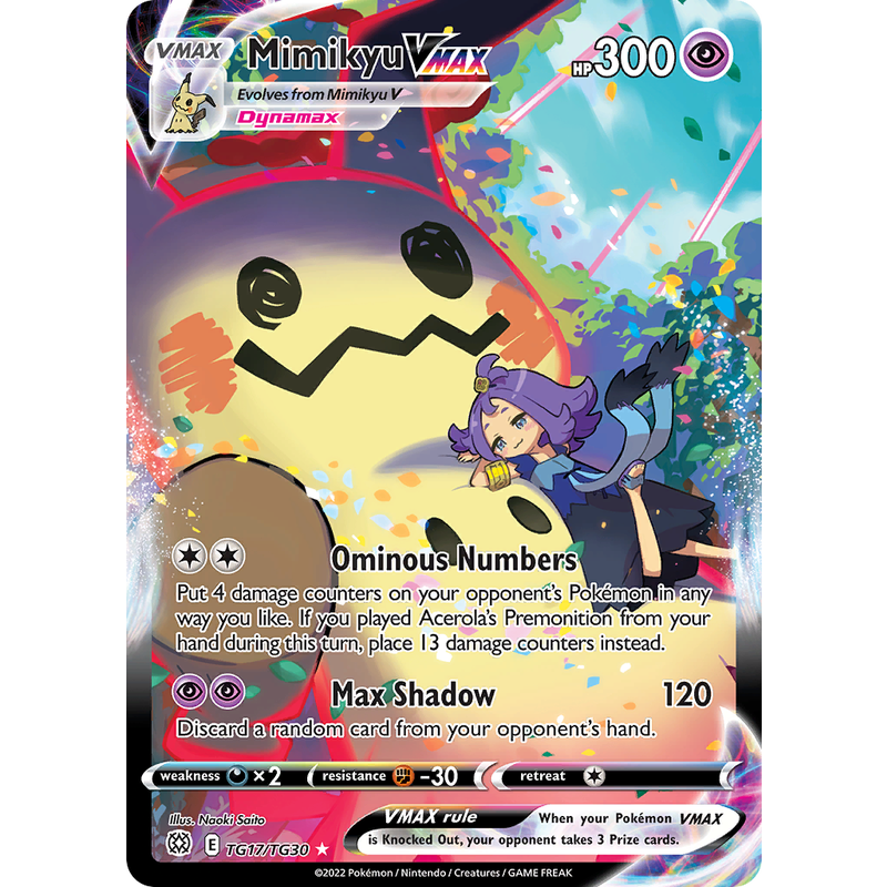 Pokemon TCG Mimikyu Vmax TG17/TG30 Brilliant Stars