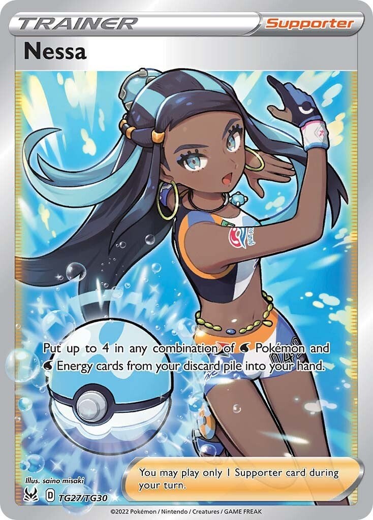 Pokemon TCG Nessa Full Art Trainer TG27/TG30 Lost Origin 2Sis Collectibles Pokemon TCG Nessa Full Art Trainer TG27/TG30 Lost Origin 2Sis Collectibles