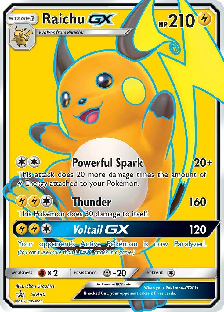 Pokemon TCG Raichu GX SM90 Promo