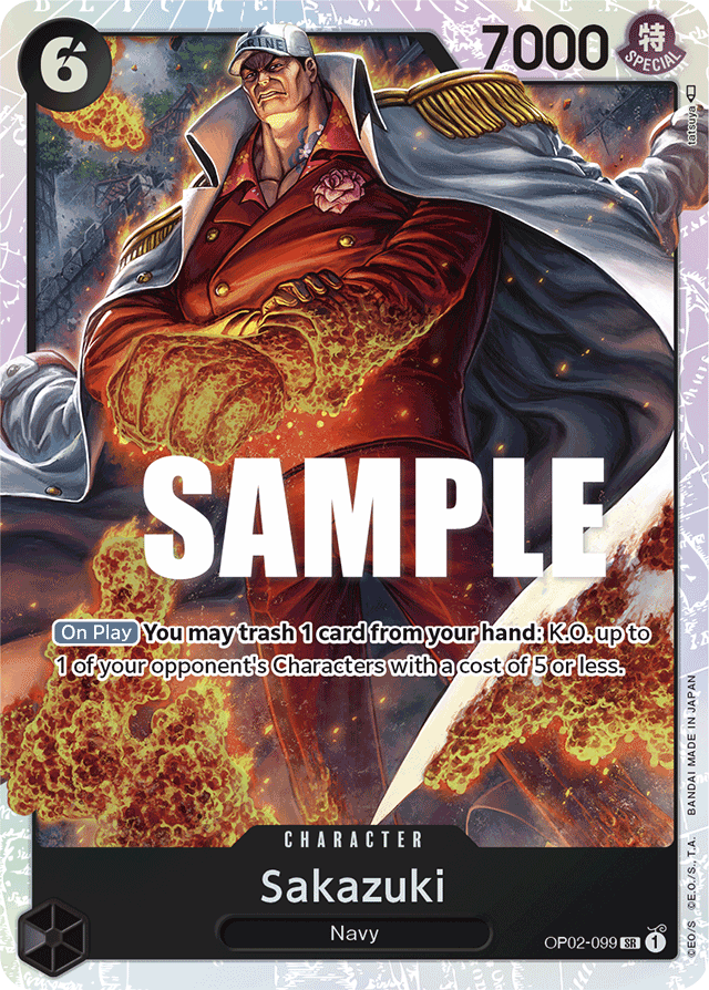 One Piece Card Game Sakazuki OP02 Paramount War OP02-099 2Sis Collectibles One Piece Card Game Sakazuki OP02 Paramount War OP02-099 2Sis Collectibles