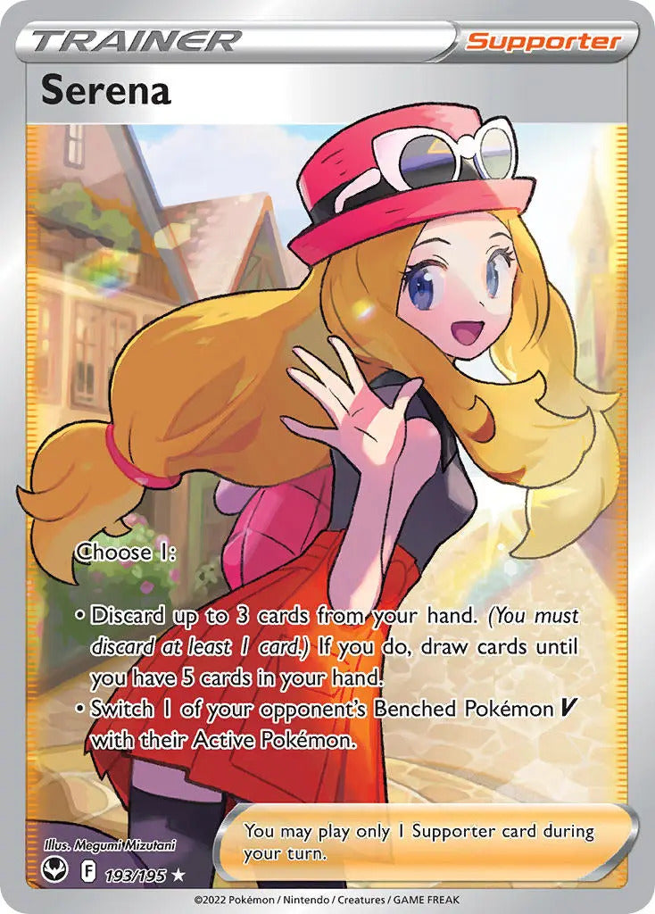 pokemon card full art trainers Pokemon TCG Serena Full Art Trainer 193/195 Silver Tempest – 2Sis Collectibles