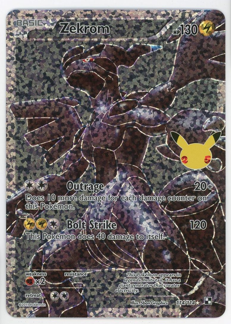 Pokemon TCG Zekrom 144/144 25th Anniversary Celebration