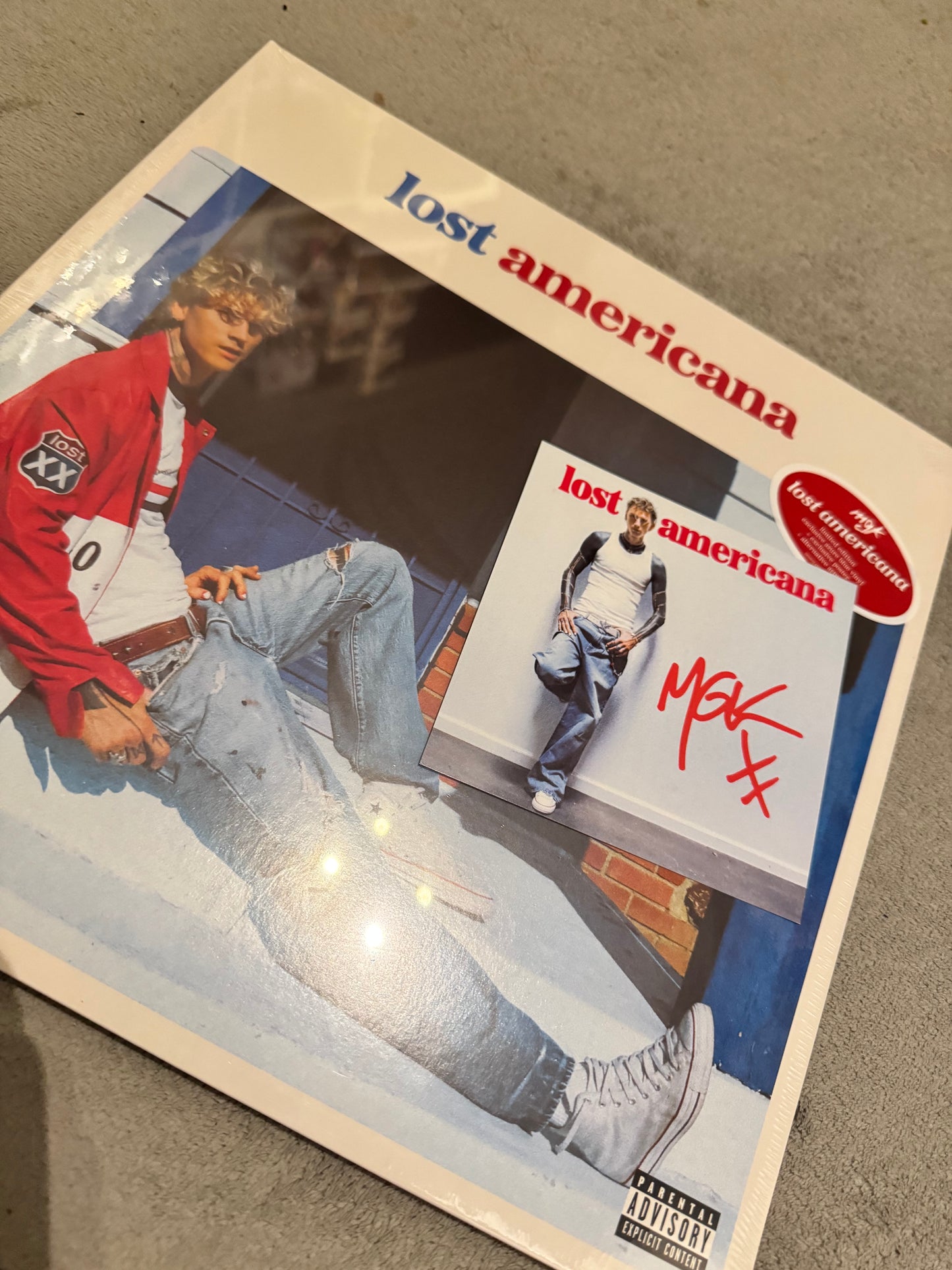 Vinyl Machine Gun Kelly Lost Americana (JB Hi-Fi AU Exclusive Opaque Bright Azure Blue Vinyl) with Sign Art Card