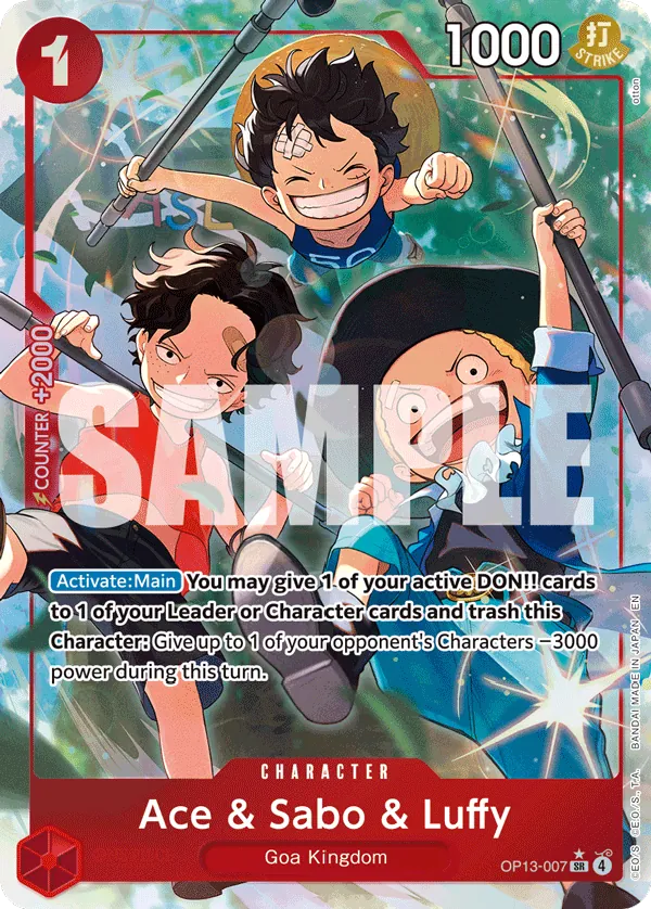 One Piece Card Game Ace & Sabo & Luffy OP13 Carrying On His Will OP13-007